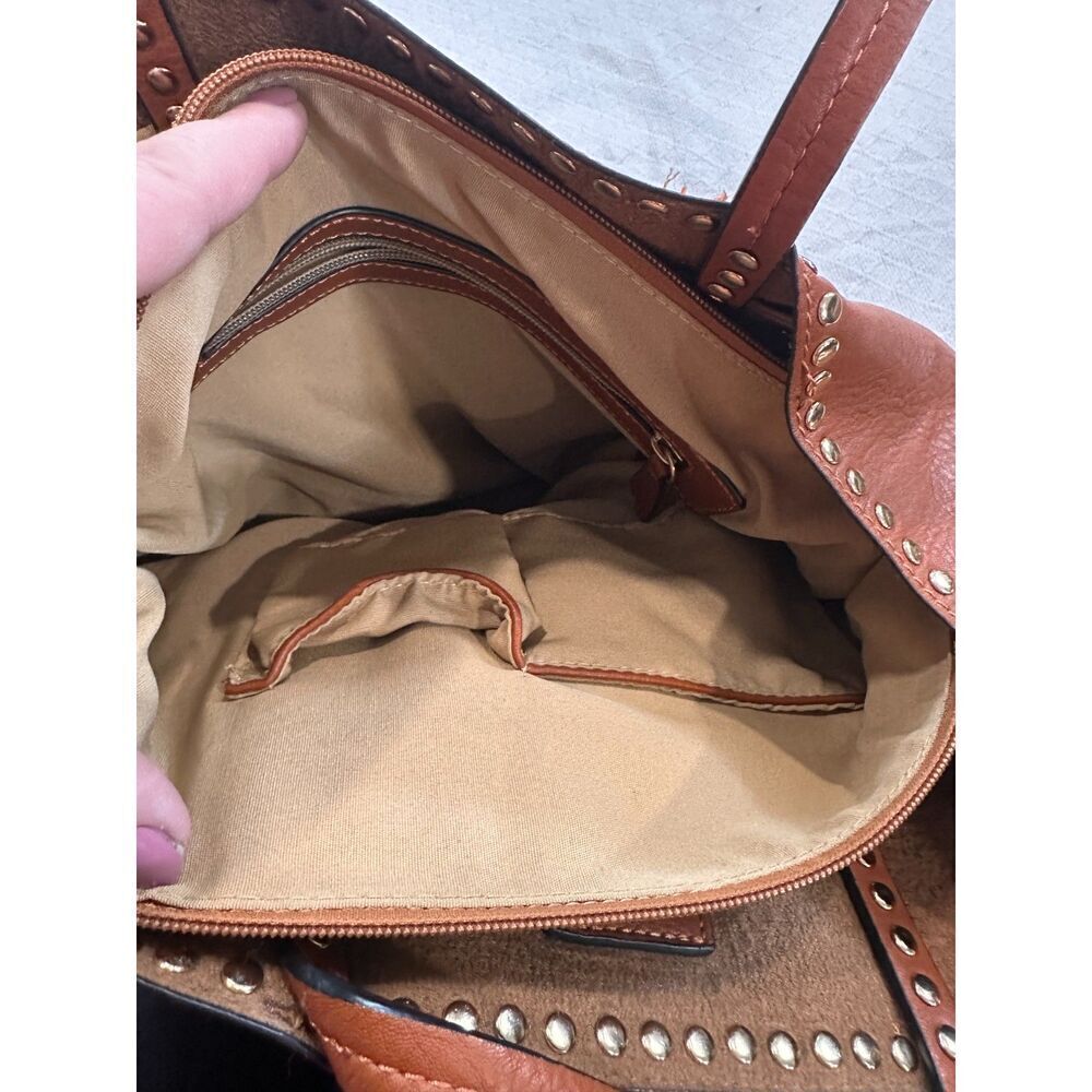 Stitch Fix Vegan Leather Bucket Bag Brown - Picture 4 of 9